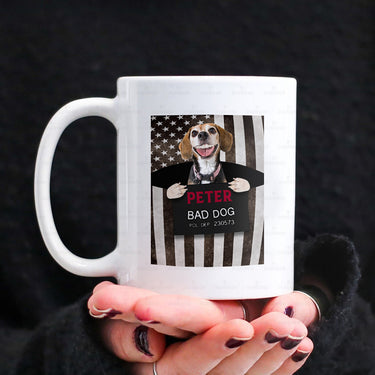 Personalized Dog Gift Idea - Bad Dog Showing Teeth For Dog Lovers - White Mug